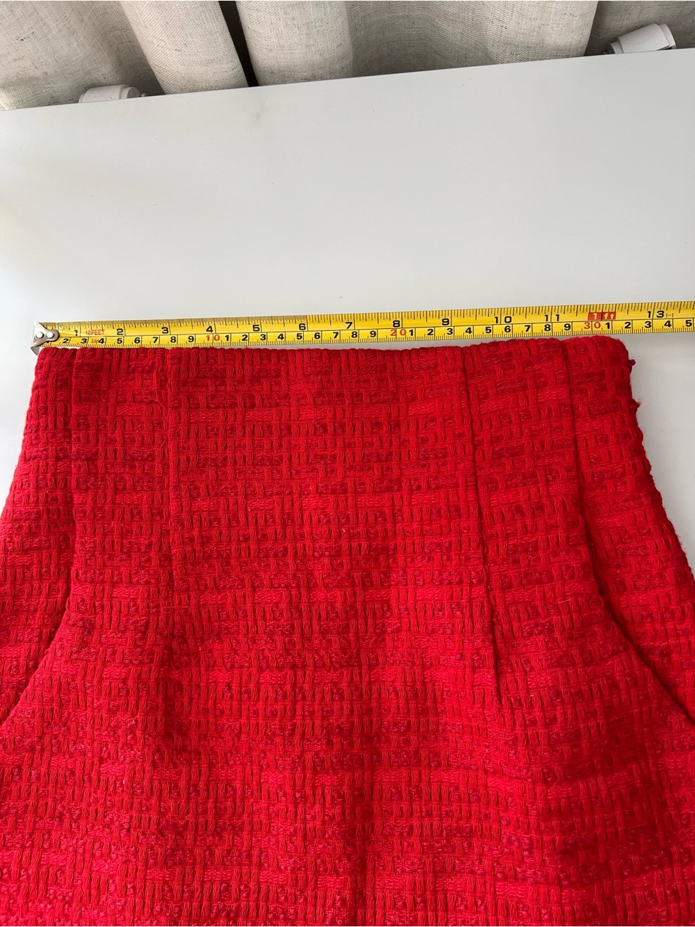 Endless Rose Red Feather Trim Tweed Crop Blazer & Mini Skirt Set Size Small $235 - Picture 14 of 16